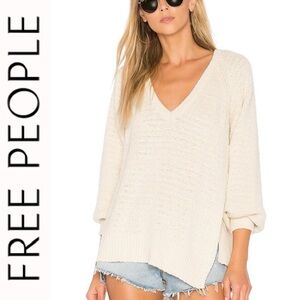 Free People West Coast Sweater Asymetrical Oversized cream small